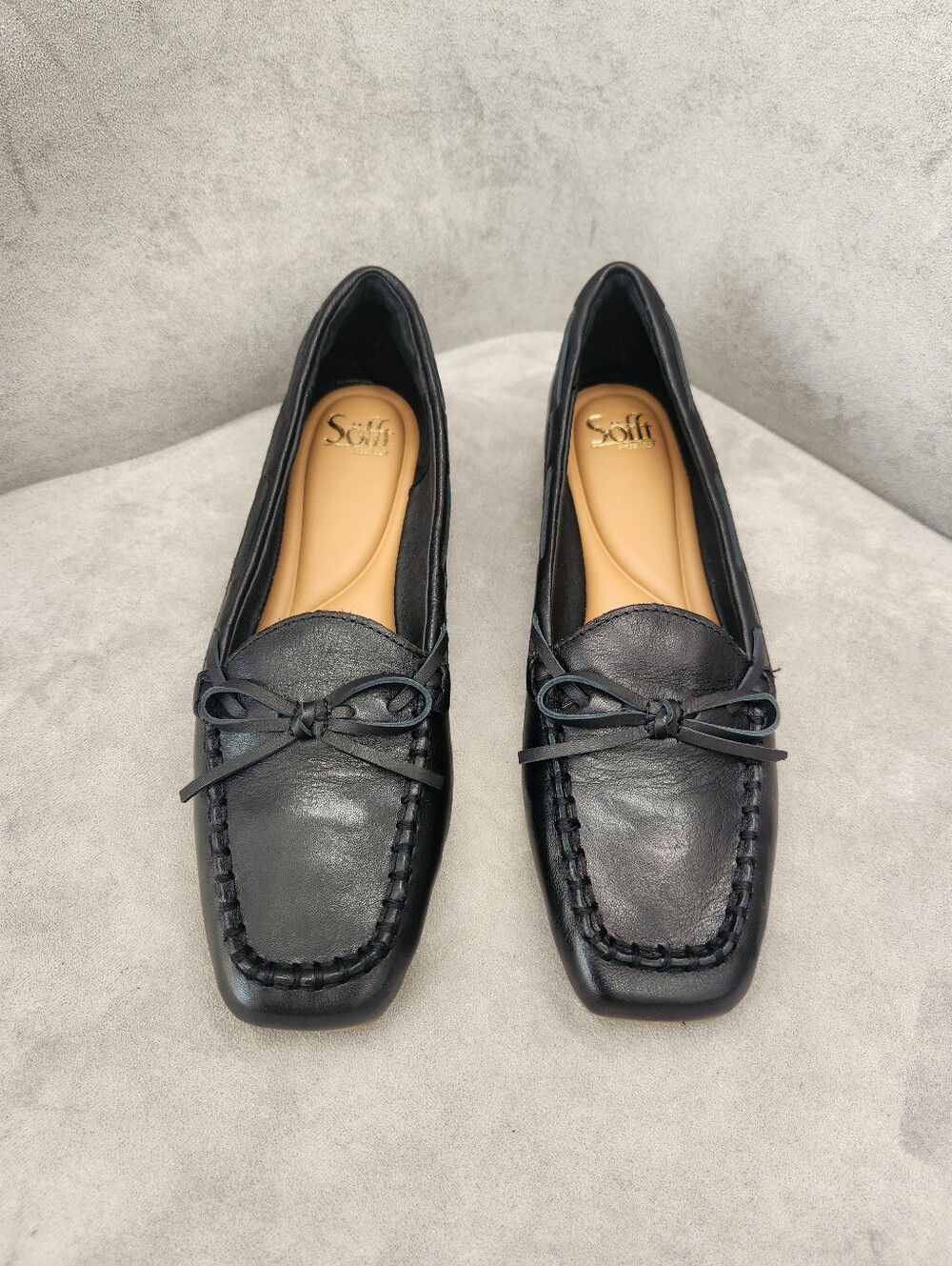 Sofft Dress Loafers 10 Black Leather Pam Classic Bow Formal Preppy Comfy New$140